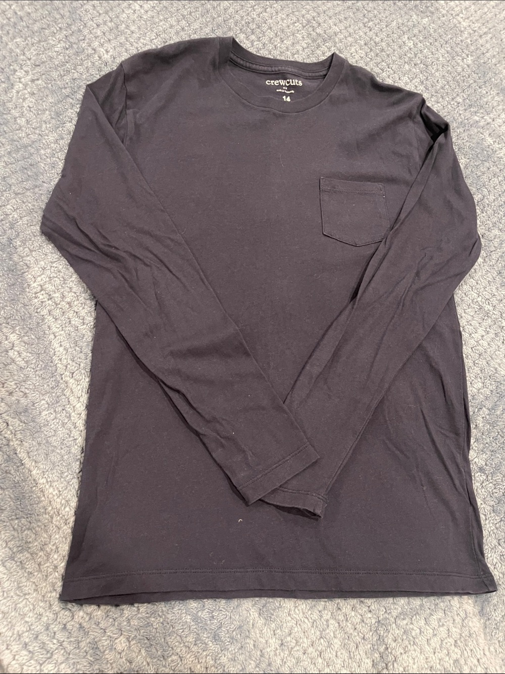 Crewcuts Long Sleeve Pocket Tee in Navy Blue